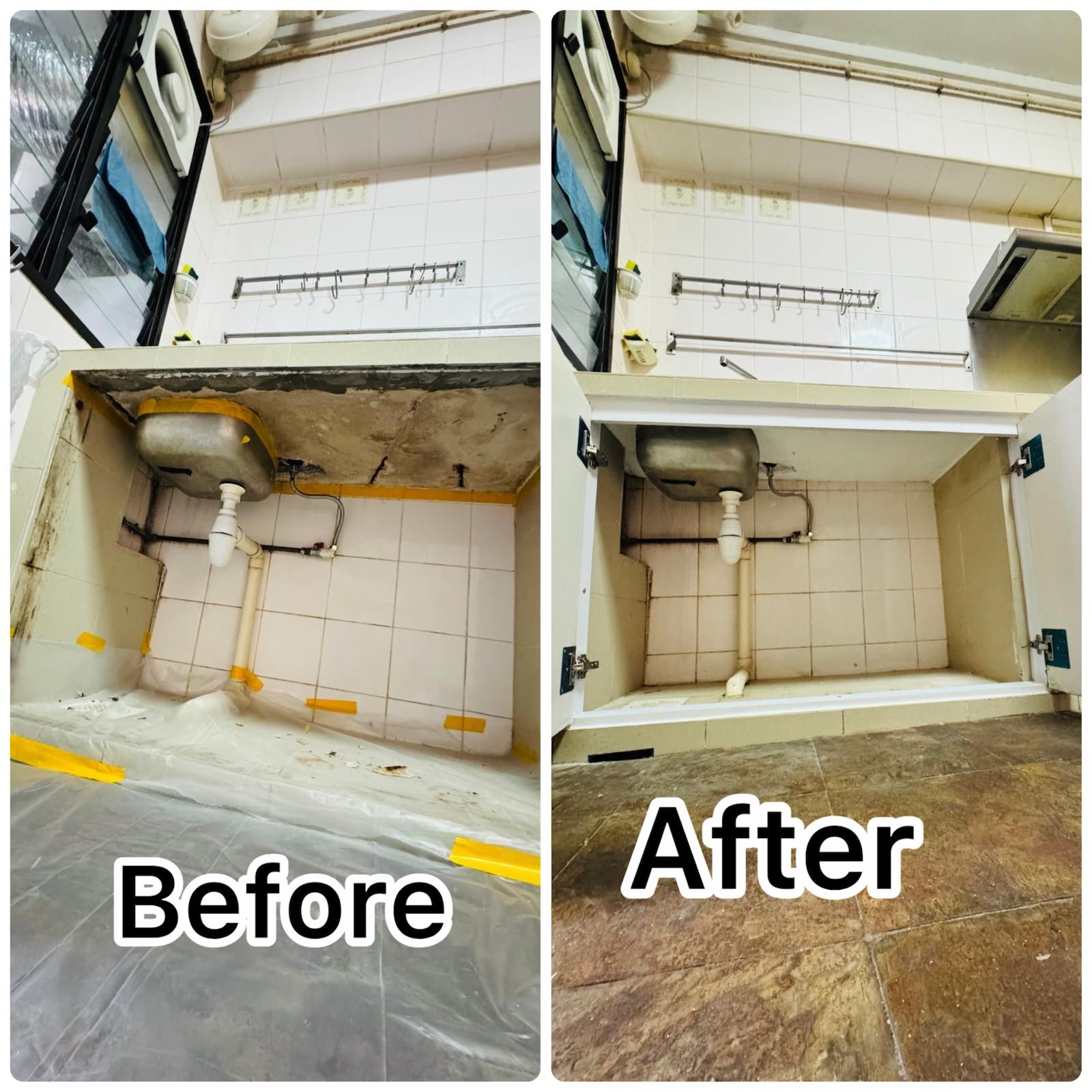 Kitchen Sink Cabinet Repair & Restoration Service in Singapore
